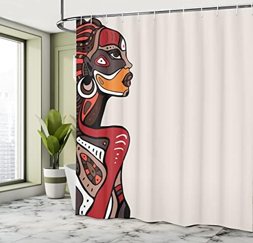 Ambesonne African Shower Curtain with 12 Hooks 69 x 70