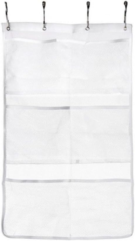1PCS Durable Clear Mesh Shower Caddy with 6 Pockets