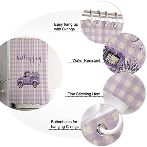 Hello Spring Polyester Shower Curtain 72x84 Inches