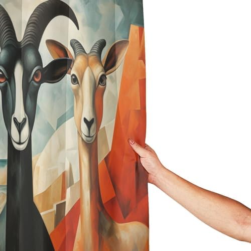 DAOWANGZUO Sheep Shower Curtain Set 72x72in 1