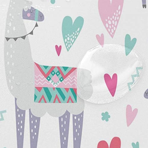 AUUXVA 72x72 Inch Alpaca Llama Heart Pattern Shower Curtain