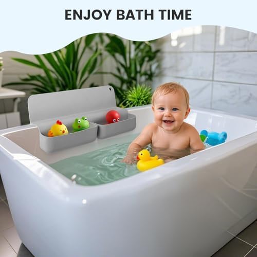 Bathtub Splash Guard with 70 Suction Cups - Gray