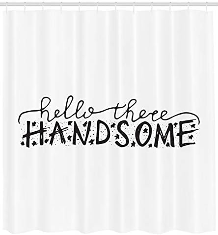 Ambesonne Hello Shower Curtain Set 105 Wide White Black