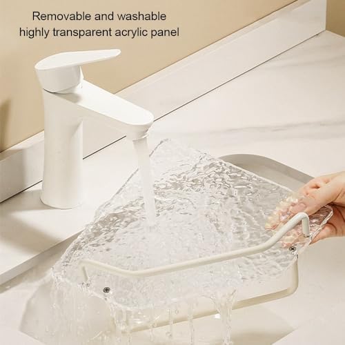Shower Shelf Racks Bathroom Acrylic Triangle Storage Rack Double Layer with Pole