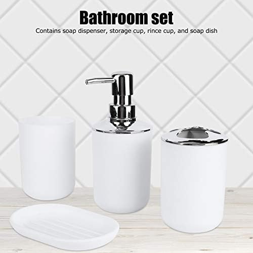 PerGar 4Pcs White Bathroom Accessory Set
