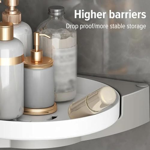 Plastic Shower Caddy 2pcs Grey Corner Storage Shelf