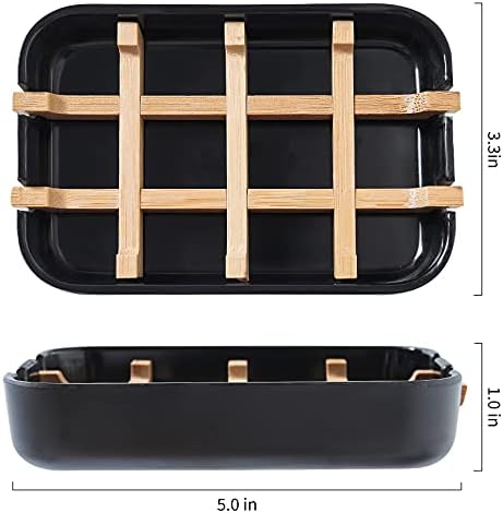 Leadiy Bamboo Soap Dish 100 Recycled Eco-Friendly Bathroom Holder