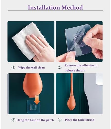 Silicone Toilet Brush and Holder Set Discreet Durable