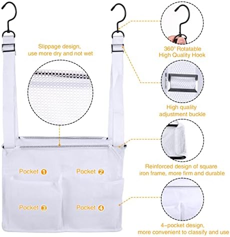 Phying Hanging Mesh Shower Caddy with 4 Pockets