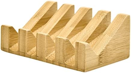 SUBEKYU Bamboo Soap Dish with Slope Drainage