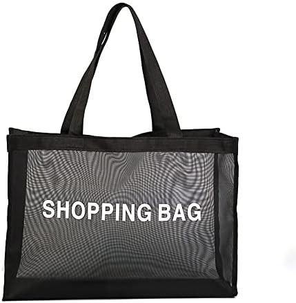 Black Portable Mesh Shower Caddy Quick Dry Tote Bag