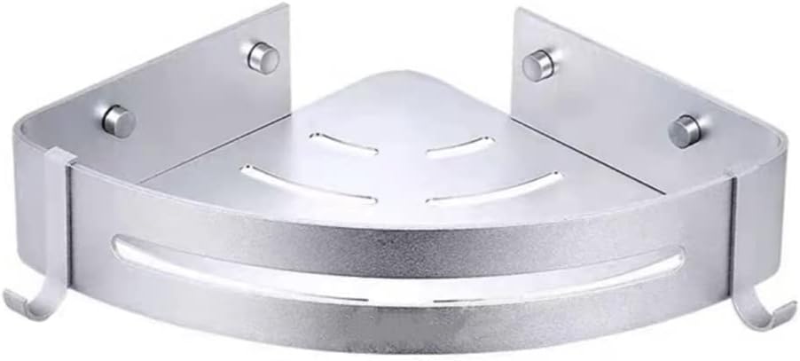 Silver Aluminum Triangle Shower Caddy with Hook