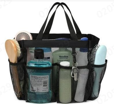 Durable Mesh Shower Caddy with 8 Pockets and 2 Handles