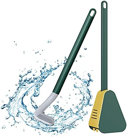 Long Handle Silicone Toilet Brush with Holder Set