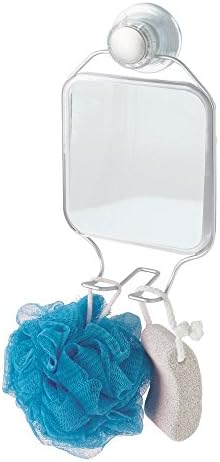 InterDesign iDesign Metro Rustproof Aluminum Suction Mirror with Hooks - Silver