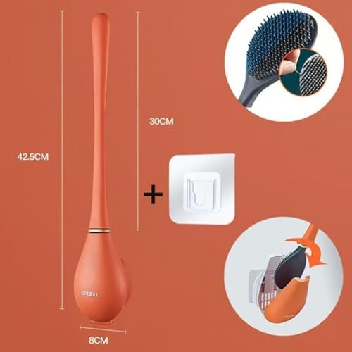 Heykomi Modern Flexible Silicone Toilet Brush Set with Holder 1