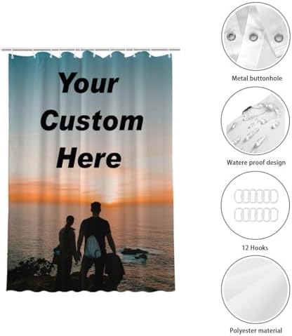 Custom Shower Curtain Personalized 72x84 Inch