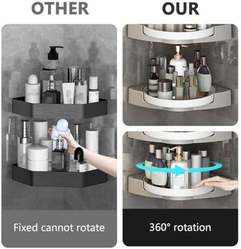 Plastic Shower Caddy 2pcs Grey Corner Storage Shelf
