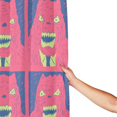 Red Devil Boho Shower Curtain Set with 12 Hooks