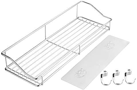 ANNBKA Wall Mount Shower Caddy with Silver Storage Shelf