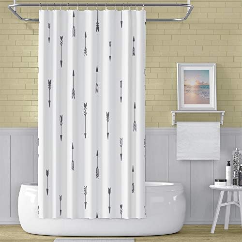 OERJU Grey Arrows Shower Curtain Set 72x72inch
