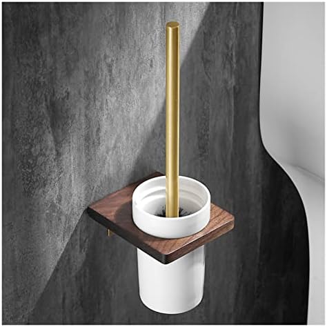 INPETS Toilet Brush Holder with Ceramic Cup and Aluminum Pole