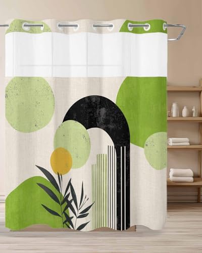 Kryntracorl Abstract No Hooks Shower Curtain Set 1
