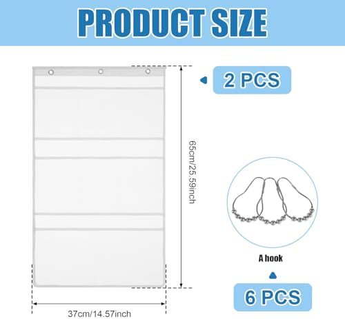 Mesh Shower Organizer Caddy with 8 Pockets and Rotating Hanger