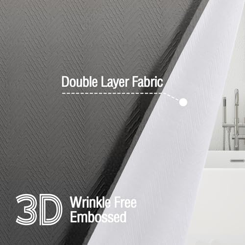 Gibelle Ombre Grey 3D Textured Shower Curtain Set