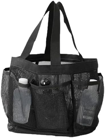 Hperu 8-Pocket Shower Tote Bag 22x22x22cm Black
