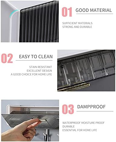 ANNBKA Multifunctional Shower Caddy with 6 Hooks No Drilling Wall Mount Organizer