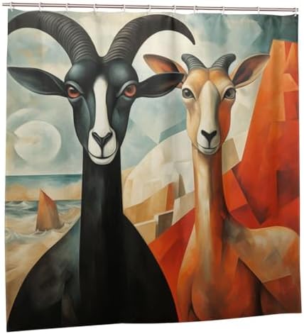 DAOWANGZUO Sheep Shower Curtain Set 72x72in 1