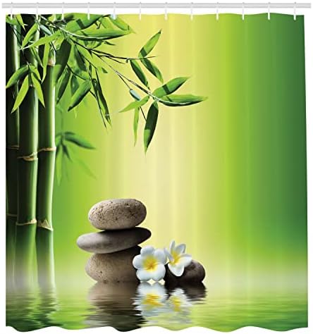 Ambesonne Spa Themed Shower Curtain Set - 69 x 84 Yellow Green
