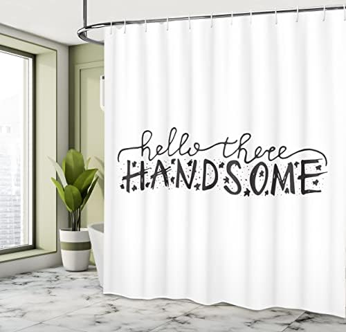 Ambesonne Hello Shower Curtain Set 105 Wide White Black