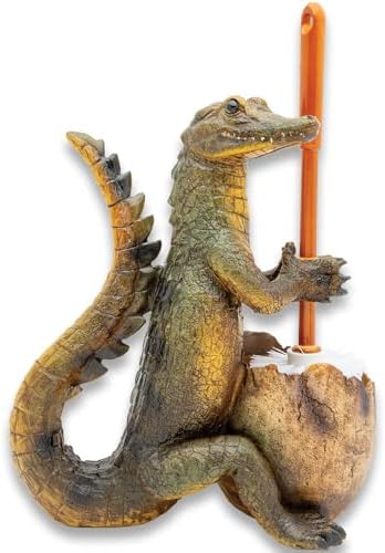 Crocodile Toilet Brush Holder with Brush Fun Bathroom Decor
