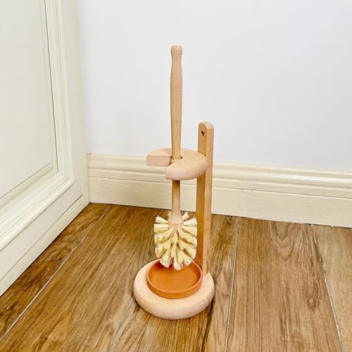 Wood Toilet Brush with Stand and Sisal Head