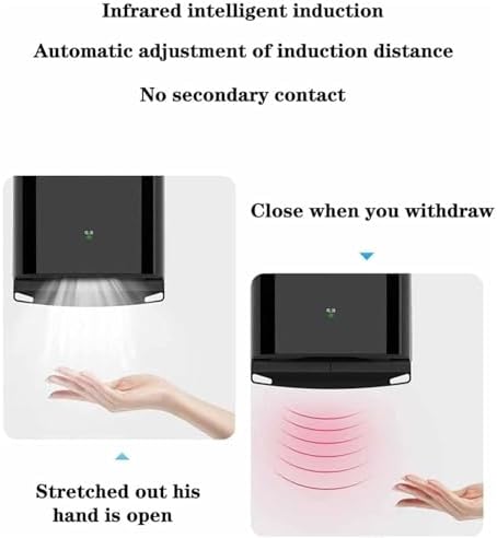 Automatic Touch-Free Hand Dryer with PTC Heating 1250W High Speed Black 1
