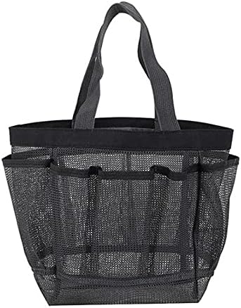 Mesh Shower Caddy Tote with 8 Pockets and Durable Handle