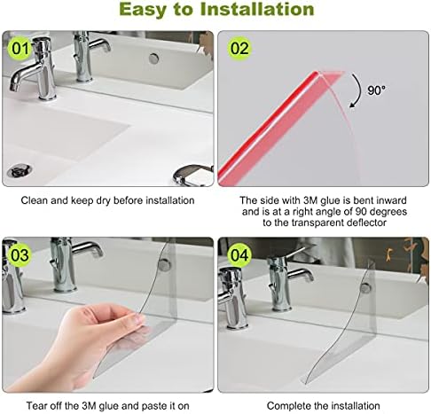 2 Pack Bathtub Splash Guard with 3M Viscose Clear EVA Plastic