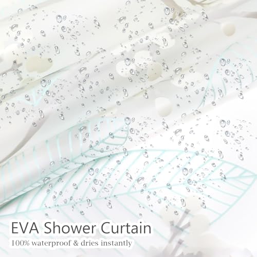 YAKUNCL EVA Shower Curtain Liner - 72x72 Matte Clear with 12 Hooks