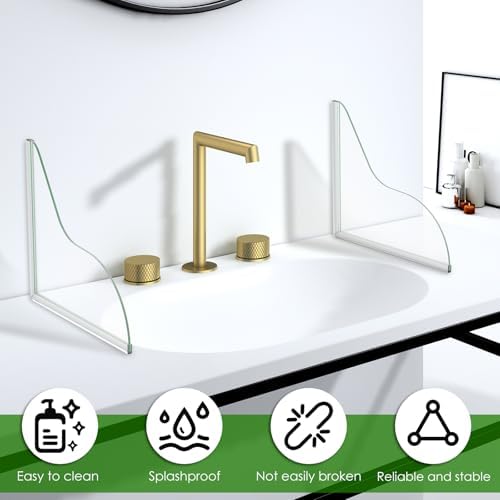 2 Pack Acrylic Shower Splash Guards - 826 Dx728 H