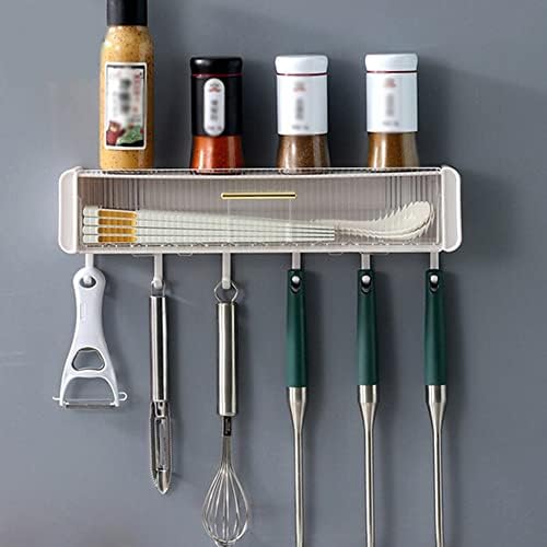 ANNBKA Multifunctional Shower Caddy with 6 Hooks No Drilling Wall Mount Organizer