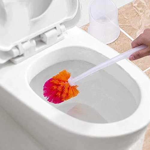 TOMYEUS Toilet Brush with Holder Set Long Handle 360 Cleaning Tool