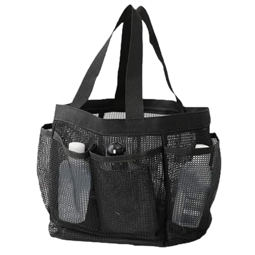KDAMGOQE Bathroom Organizer Mesh Shower Caddy Portable 8-Pocket Black