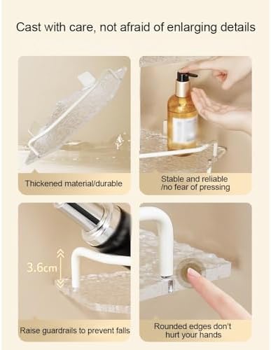 Shower Shelf Racks Bathroom Acrylic Triangle Storage Rack Double Layer with Pole