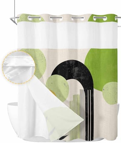Kryntracorl Abstract No Hooks Shower Curtain Set 1