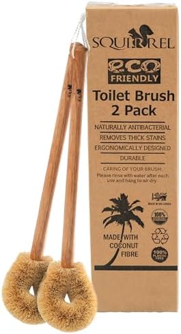 Squirrel Eco-Friendly Toilet Brush with Hanging Hook Pack of 2 1
