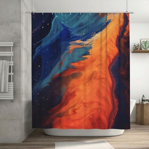 Abstract Texture Shower Curtain Set with 12 Hooks 72x72in 1