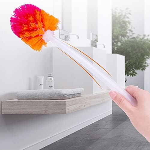 TOMYEUS Toilet Brush with Holder Set Long Handle 360 Cleaning Tool