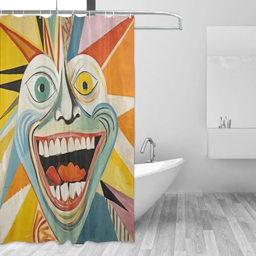 DAOWANGZUO Laughing Girl Shower Curtain Set 1
